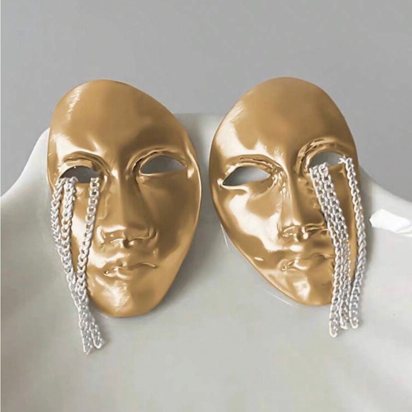 “Phantom of Opera” Gold Theatre Masquerade War Mask Sons of Harpy Tragedy Studs - Picture 2 of 16